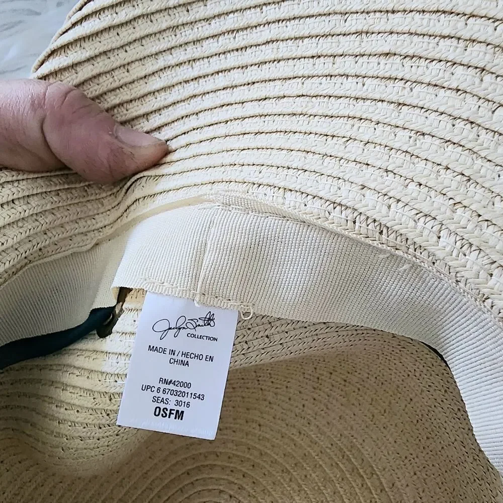 Jaclyn Smith collection straw paper vacation summer beach hat